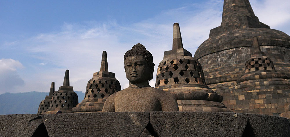 Borobudur Temple Compounds, three Buddhist temples in Central Java, Indonesia