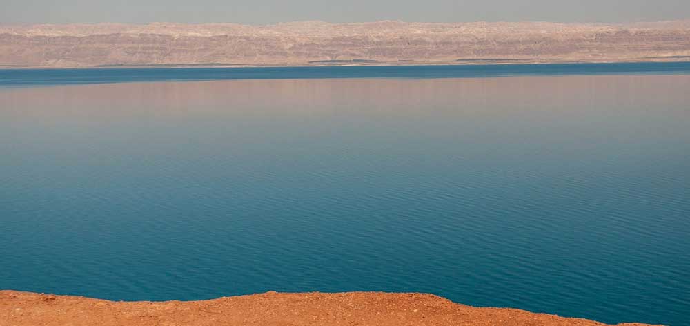 Dead Sea a salt lake, Israel, the West Bank and Jordan